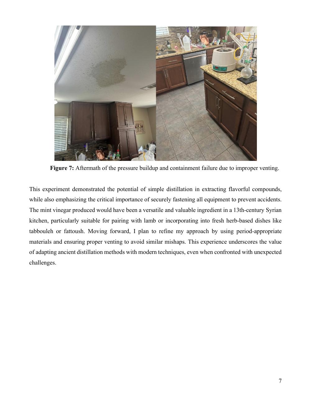 Process documentation page for mint vinegar containment failure