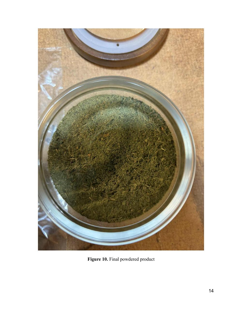 Process documentation page for nettle nosebleed powder
